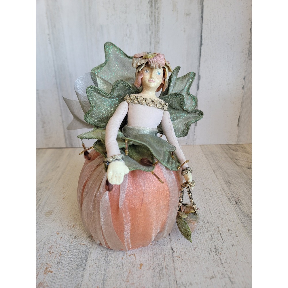 Fairy vintage whimsical pumpkin forest floral plush home unique figure‎
